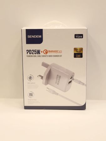 Sendem YG89 Dual Sockets Quick Charger PD 25W